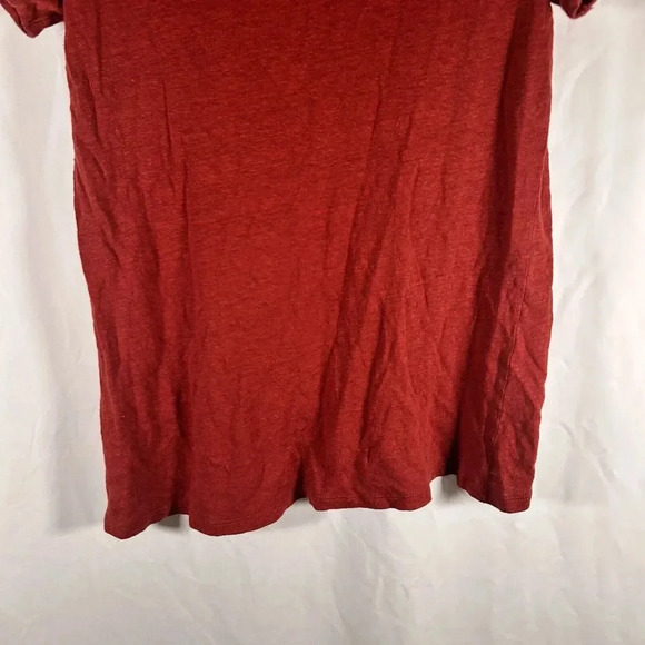 Athleta Top Women's Small Red Shirt Short Sleeve Crew Neck 100% Linen - Picture 10 of 10